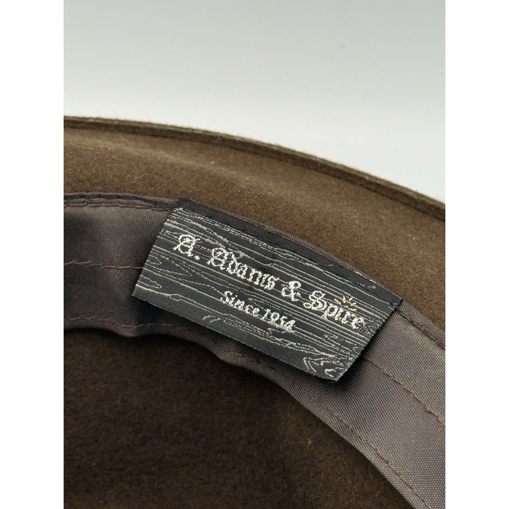 Vintage A. Adams & Spire Brown Felt Fedora Hat 90's Classic Made In USA - Picture 9 of 12